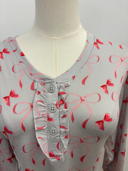 Marlie Soft Sleepshirt (Pink Bows)