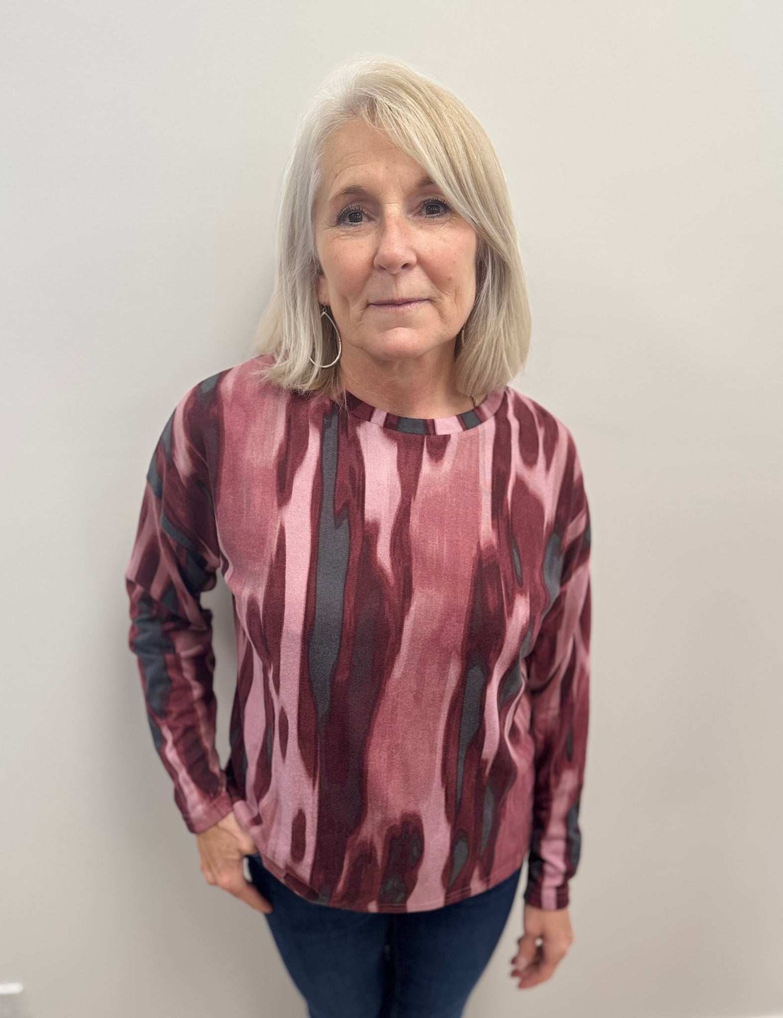Pieta Patterned Sweater (Roan Rouge Blur)