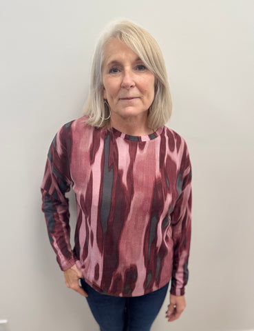 Pieta Patterned Sweater (Roan Rouge Blur)