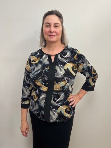Melinda 3/4 Sleeve Top (Turquoise)