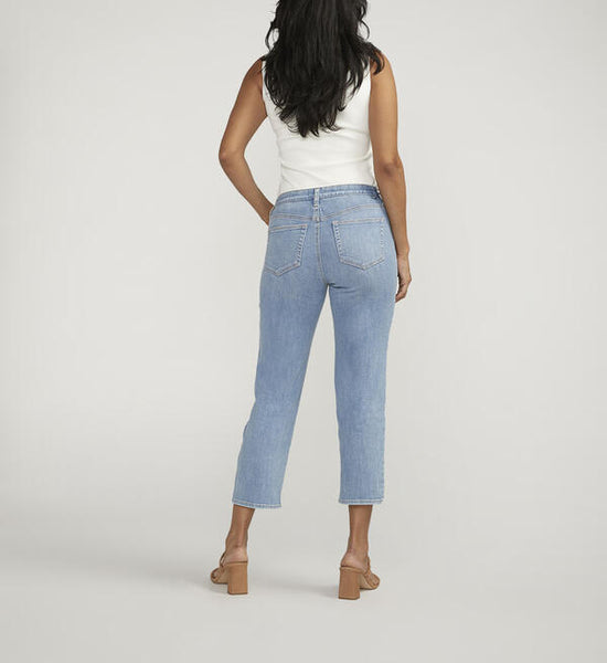 Ruby Crop Straight Jeans in Nassau Blue