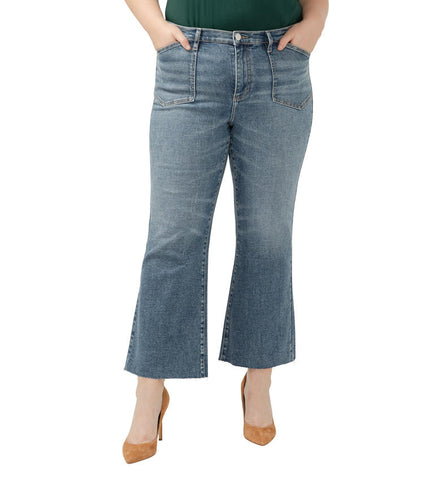 Kait Mid Rise Flare Crop Jean (Parisian Blue) - 25% OFF AT CHECKOUT - FINAL SALE