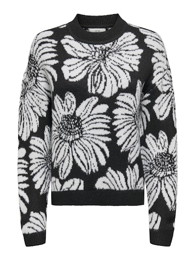 Signe Floral Sweater (Black) - 50% OFF AT CHECKOUT - FINAL SALE