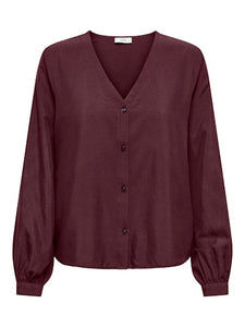 Trina Button Down Blouse (Maroon)