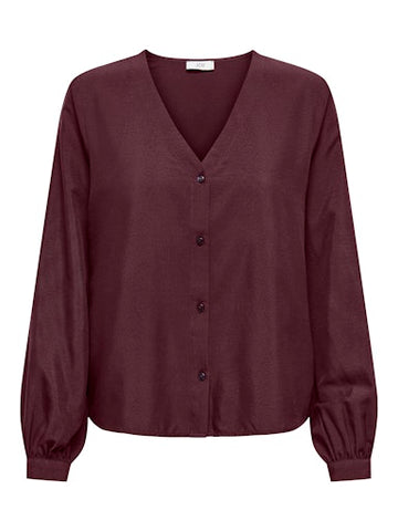 Trina Button Down Blouse (Maroon)