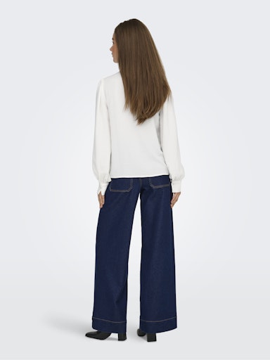 Rachel Pearl Detail Chiffon Blouse (Cream)