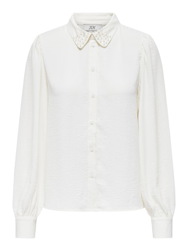 Rachel Pearl Detail Chiffon Blouse (Cream)