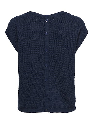 Martha Button Back Coton Tank (Blue Iris)