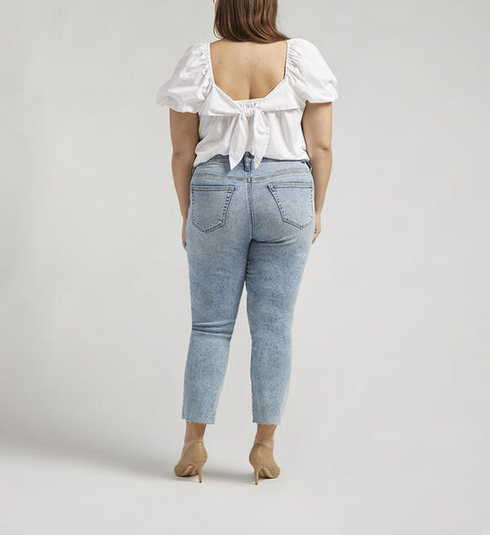 PLUS Ruby Mid Rise Straight Cropped Jeans in Nomadic Blue