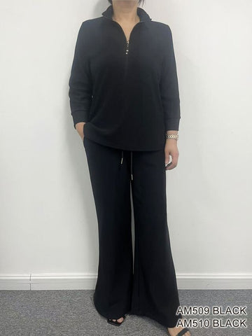 Marion Quarter Zip Top (Black)