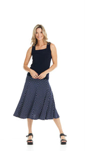 Martie Skirt (Navy Polka Dot)