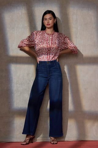 Whitney Skyrise Wide Leg with Hem (Indigo)