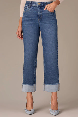 Hi Rise Boyfriend Jean with Fray Cuff