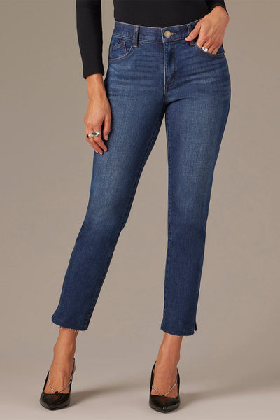 Logan High Rise Slit Skinny Jean (Blue)