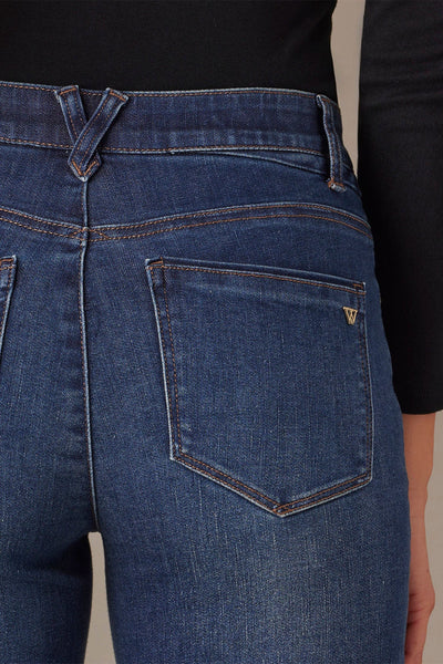 Logan High Rise Slit Skinny Jean (Blue)