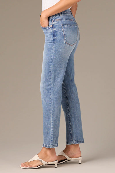 Logan High Rise Slit Skinny Jean (Light Blue)