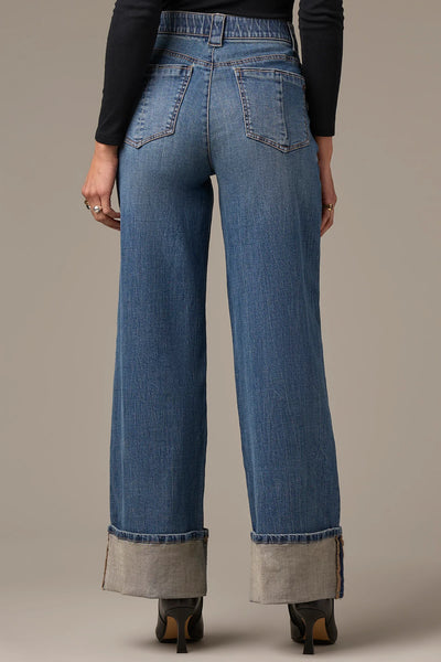 Skyrise Wide Leg Cuff Jean (Mid Blue Artisinal)