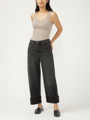 Be Easy Wide Leg Crop Jean (Onyx)
