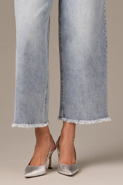 Wyatt Skyrise Crop with Frayed Hem (Artisinal Blue)