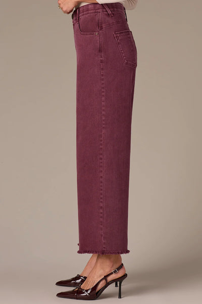 Wyatt Skyrise Crop with Frayed Hem (Washed Fig)