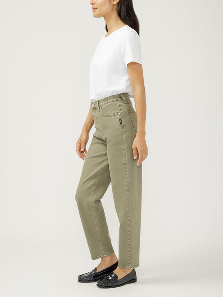 Silver High Rise Arc Jean (Military Green)