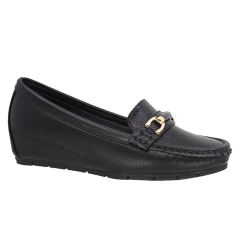 Leanna Wedge Loafer (Black)