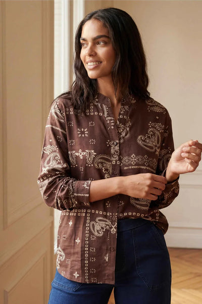 Livia Bandana Blouse (Brown)