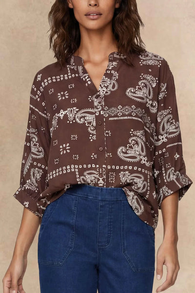 Livia Bandana Blouse (Brown)