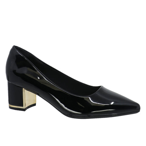 Mila Patent Look Closed Shoe (Black)