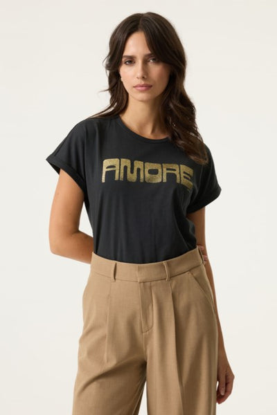 Amore Cotton  T-Shirt (Black)