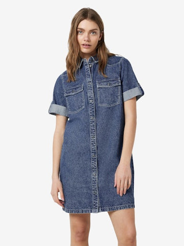 Signe Denim Dress  (Medium Denim Wash)