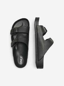 Christy Rubber Roman Sandal (Black)