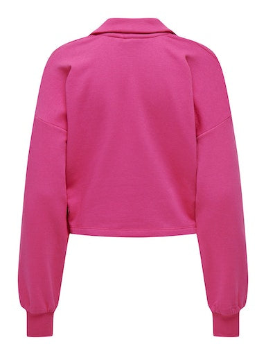 Cathy Long Sleeve Crop Sweatshirt (Raspberry)