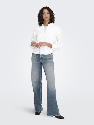 Loretta Cotton Embroidered Blouse (Bright White)