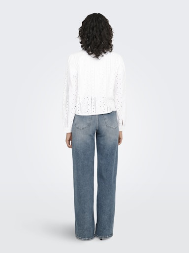 Loretta Cotton Embroidered Blouse (Bright White)