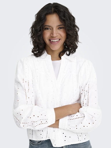 Loretta Cotton Embroidered Blouse (Bright White)