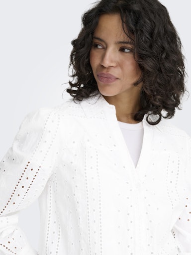 Loretta Cotton Embroidered Blouse (Bright White)