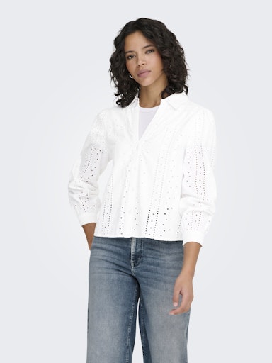 Loretta Cotton Embroidered Blouse (Bright White)