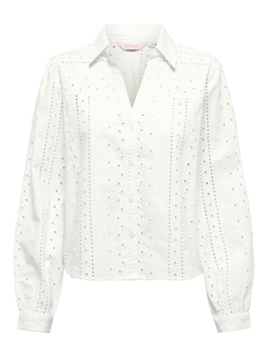 Loretta Cotton Embroidered Blouse (Bright White)