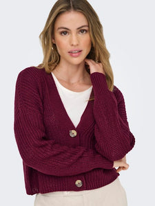 Carol Button Down Cardigan (Cabernet)