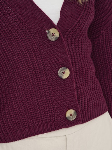 Carol Button Down Cardigan (Cabernet)