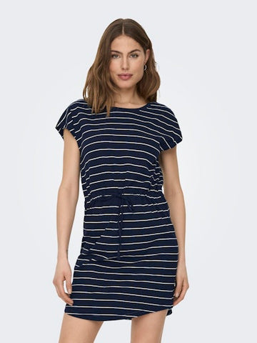 May T-Shirt Dress (Navy Stipe)