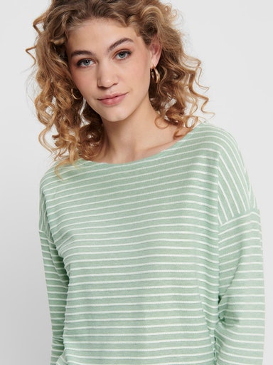 Nelly 3/4 Sleeve Striped Top (Frosty Green)