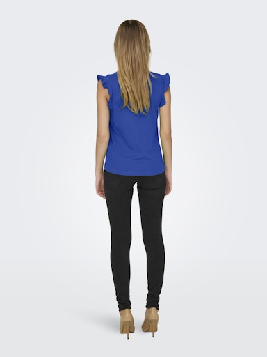 Maya Cotton Frill Top (Brilliant Blue)
