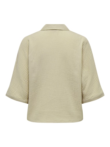 Thyra Button Down Cotton Gauze Top (Oxford Tan)