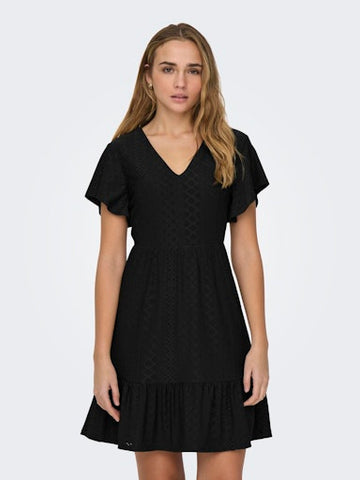 Sandra Eyelet Dress (Black)