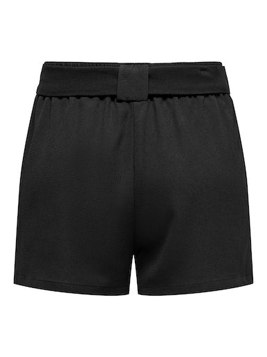 Talia High Waisted Tie Shorts (Black)