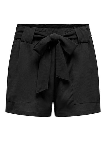 Talia High Waisted Tie Shorts (Black)
