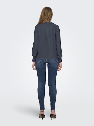 Meda V Neck Blouse (Ombre Blue/Grey)