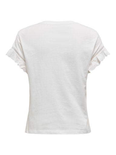 Linda Cotton Eyelet Sleeve Top (Cloud Dancer)
